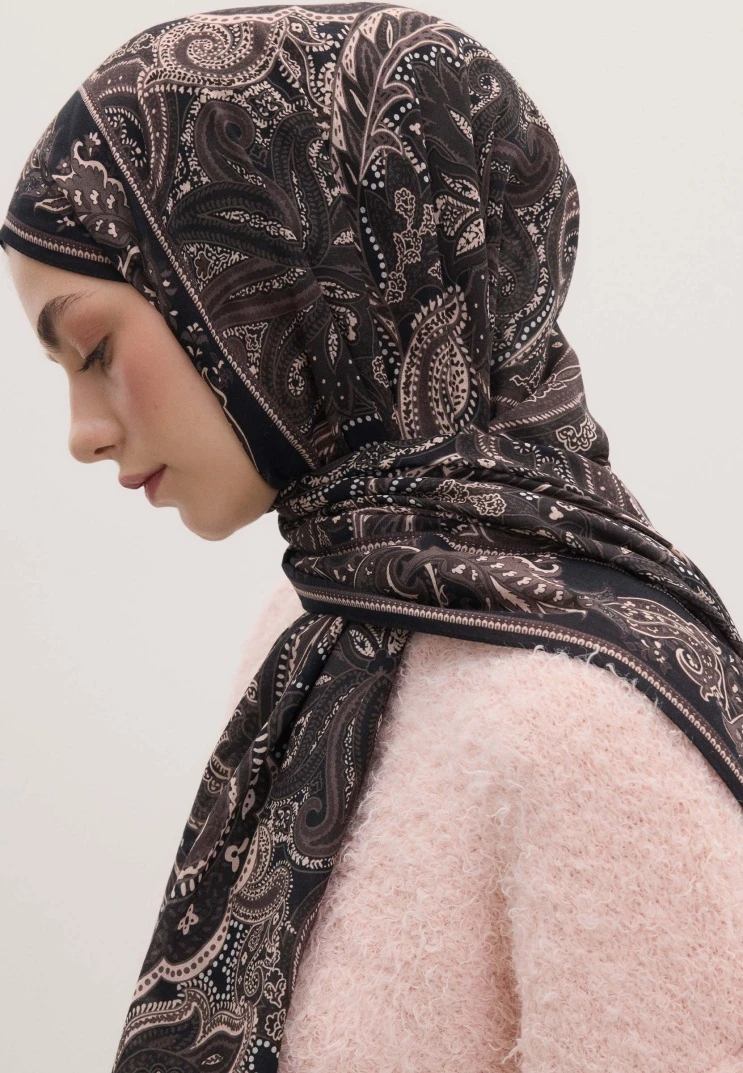 Kakao Fresh Scarfs Dark Vıntage Desen Şal
