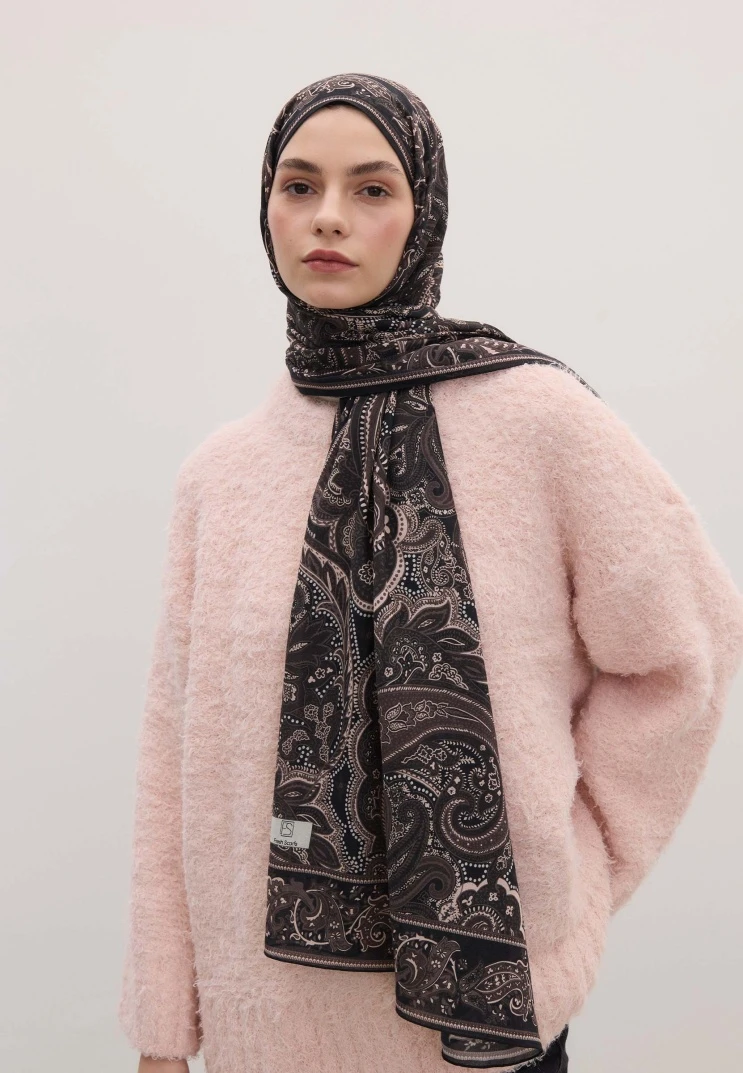Kakao Fresh Scarfs Dark Vıntage Desen Şal