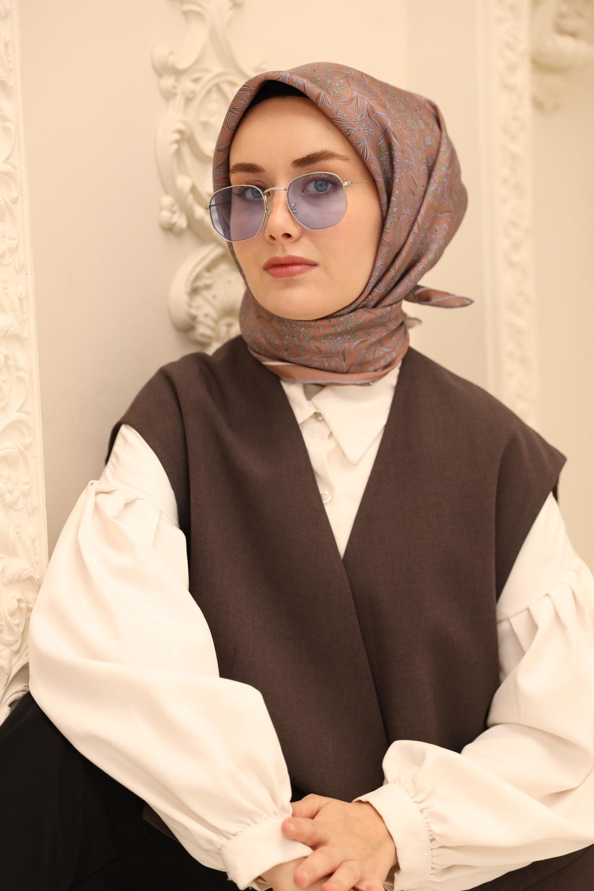 Gülşah Twill İpek Eşarp - Pudra