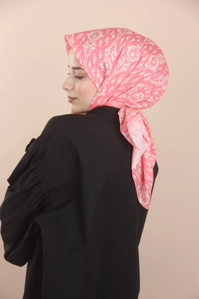 ŞEKER PEMBE Loryan Scarf Linen Summer Çini Eşarp