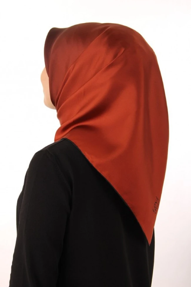 SİYAH-KİREMİT Levidor Degrade Twill İpek Eşarp