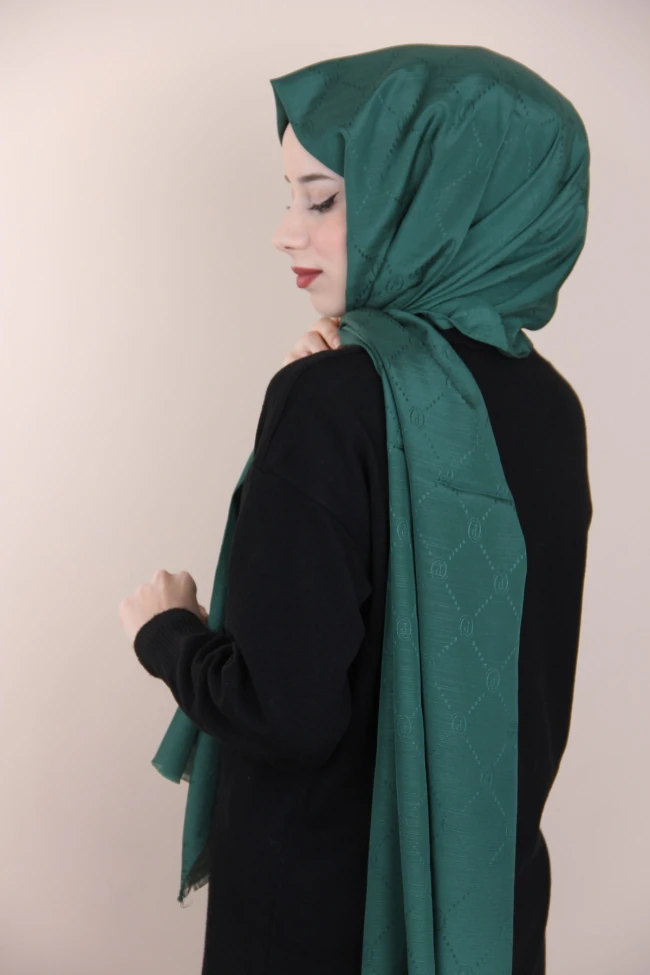 ZÜMRÜT Piramit Monogram Şal