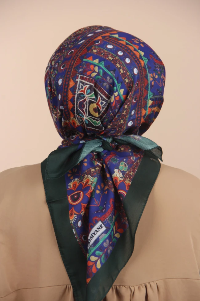 ZÜMRÜT Siyane Scarf Otantik Desen Eşarp