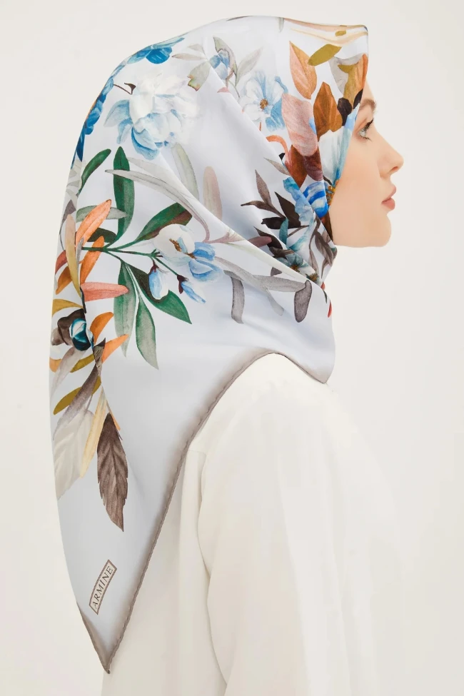 02 Armine Twill İpek Eşarp 8941D