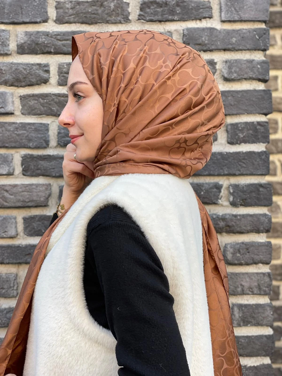 Açık Kahve Loryan Scarf Jakar Karmen Şal