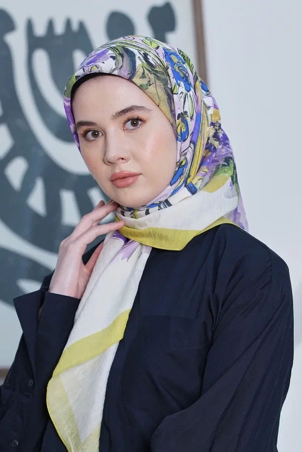 Hardal Loryan Scarf Desenli Roza Eşarp