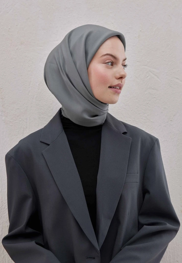 METALİK GRİ Fresh Scarfs Pamuk İpek Eşarp