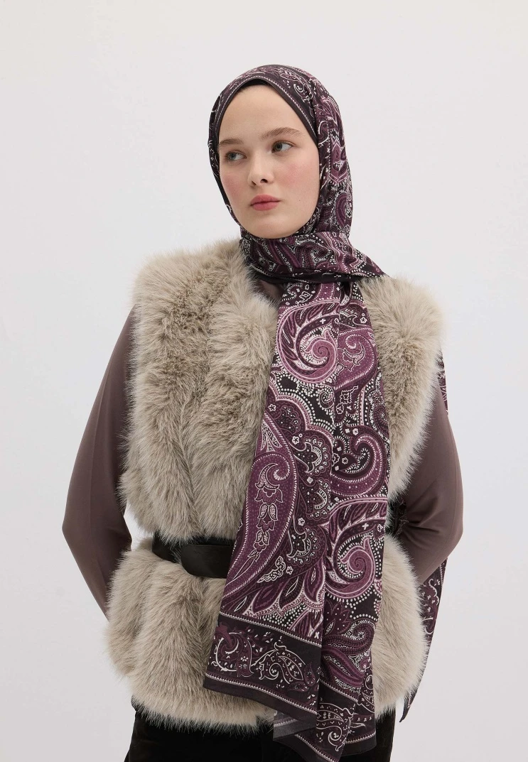 Mor Fresh Scarfs Dark Vıntage Desen Şal