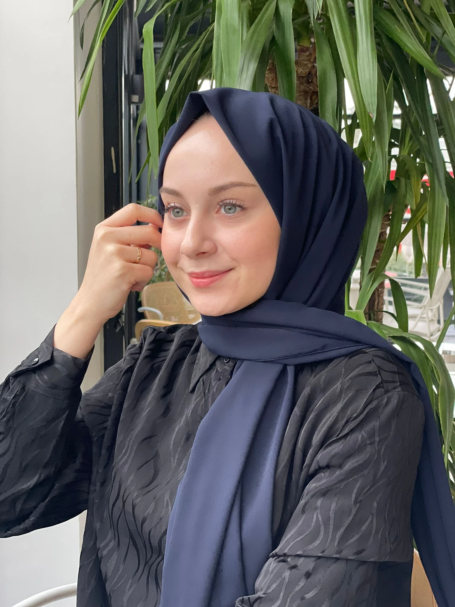LACİVERT Sima Medine İpeği Şal