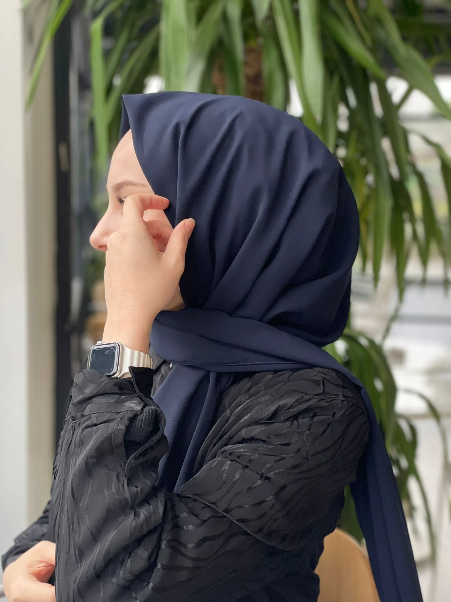 LACİVERT Sima Medine İpeği Şal