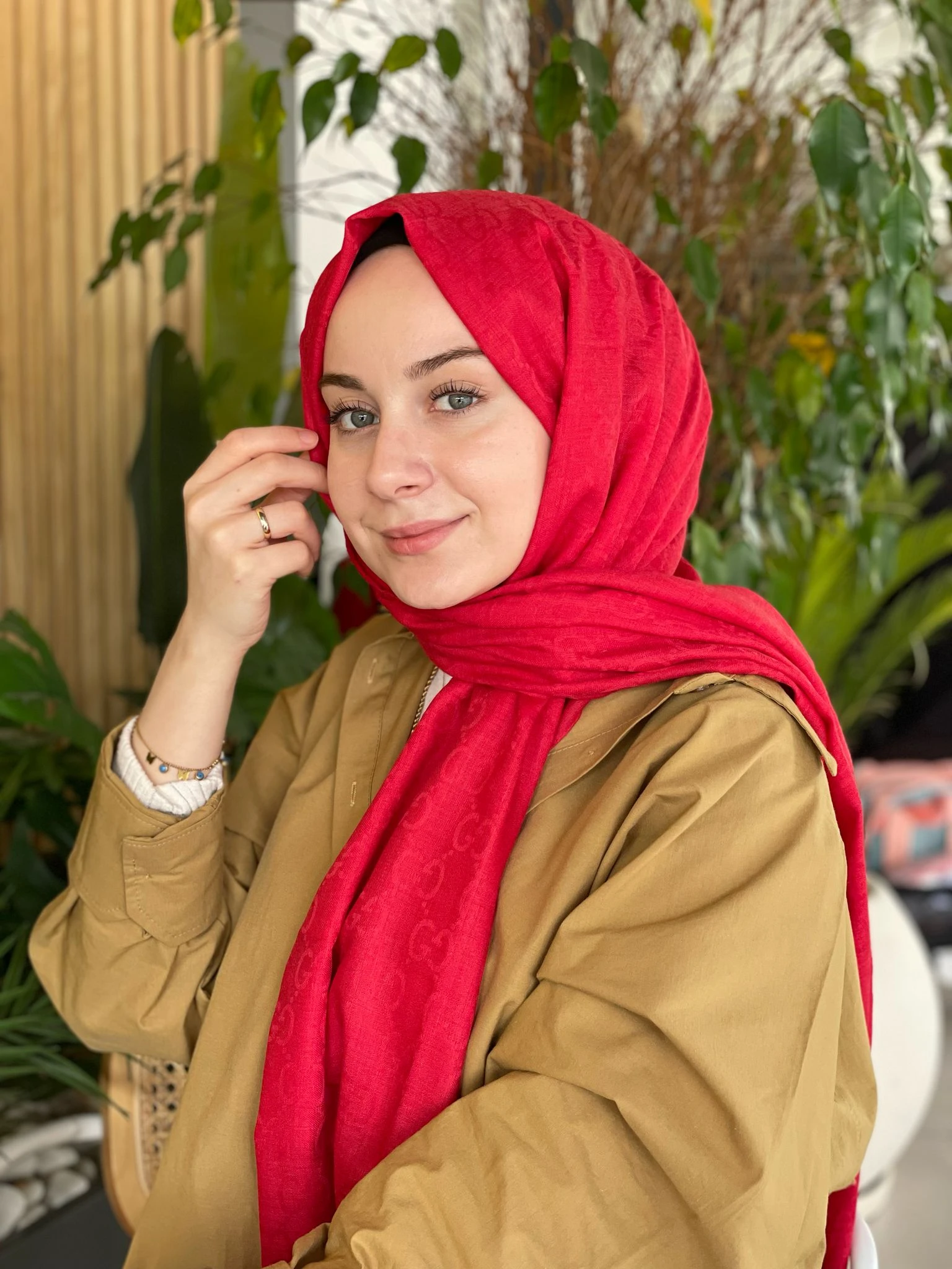 Kırmızı Sima G Favor Şal