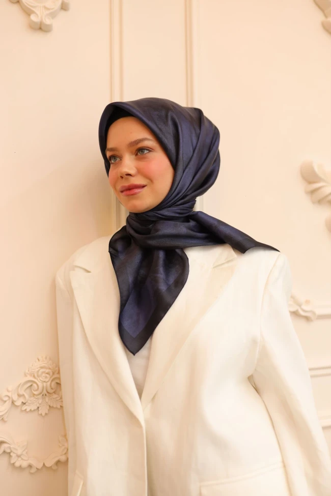 LACİVERT Silk Home Shiny Eşarp