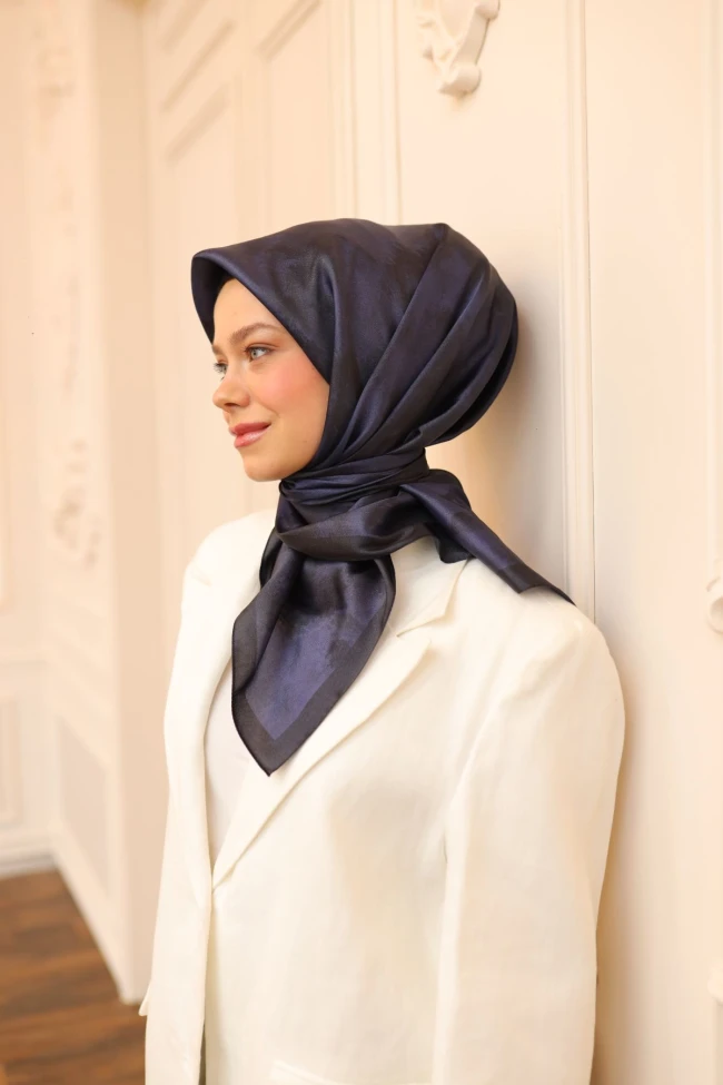 LACİVERT Silk Home Shiny Eşarp