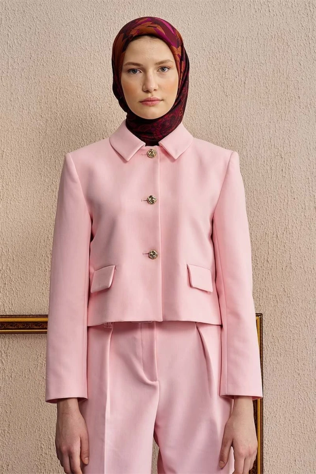 Pembe Ed Scarf Vision Art Collection Flare Eşarp