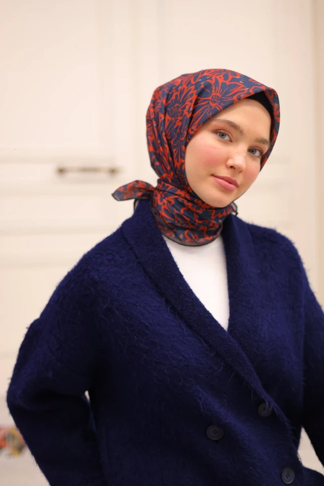 09 Silk Home Çiçekli Soft Eşarp
