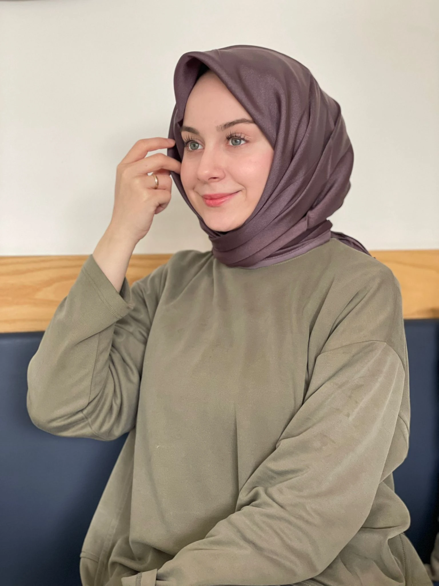 Antrasit Siyane Scarf Kristal Eşarp