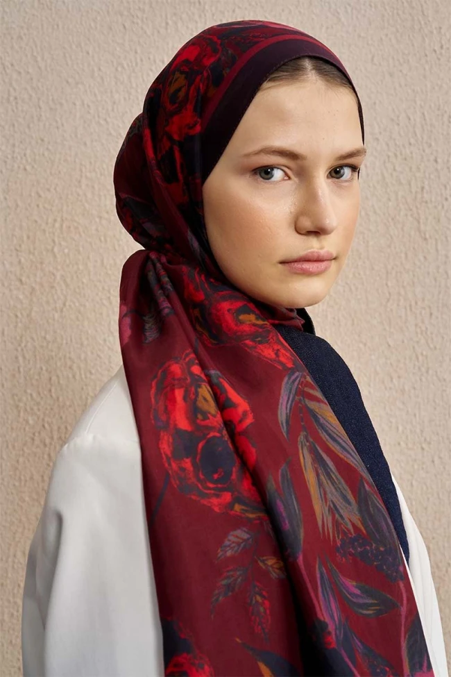 BORDO ED Scarf Celebrity Carmina Şal