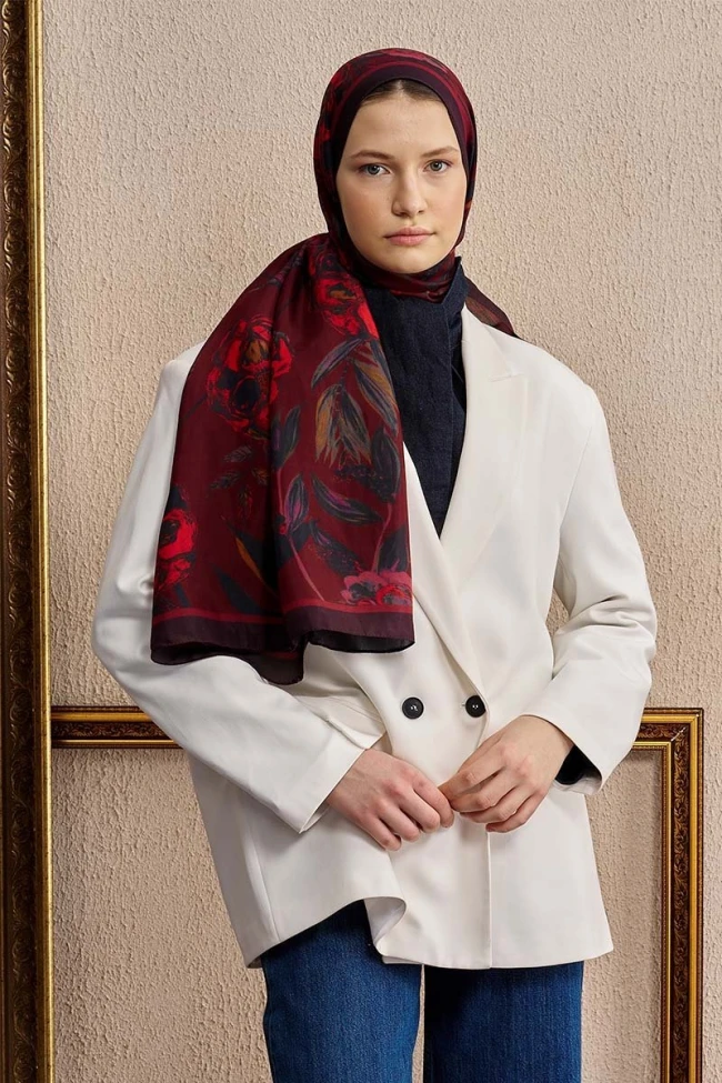 BORDO ED Scarf Celebrity Carmina Şal