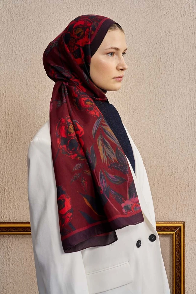 BORDO ED Scarf Celebrity Carmina Şal