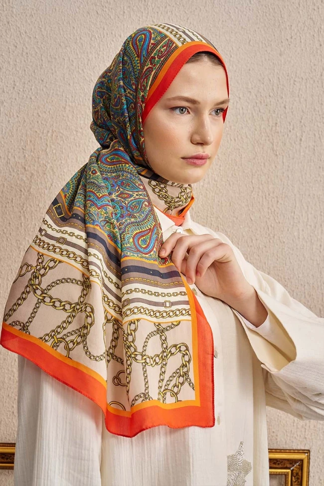 Turuncu ED Scarf Celebrity Lustre Şal