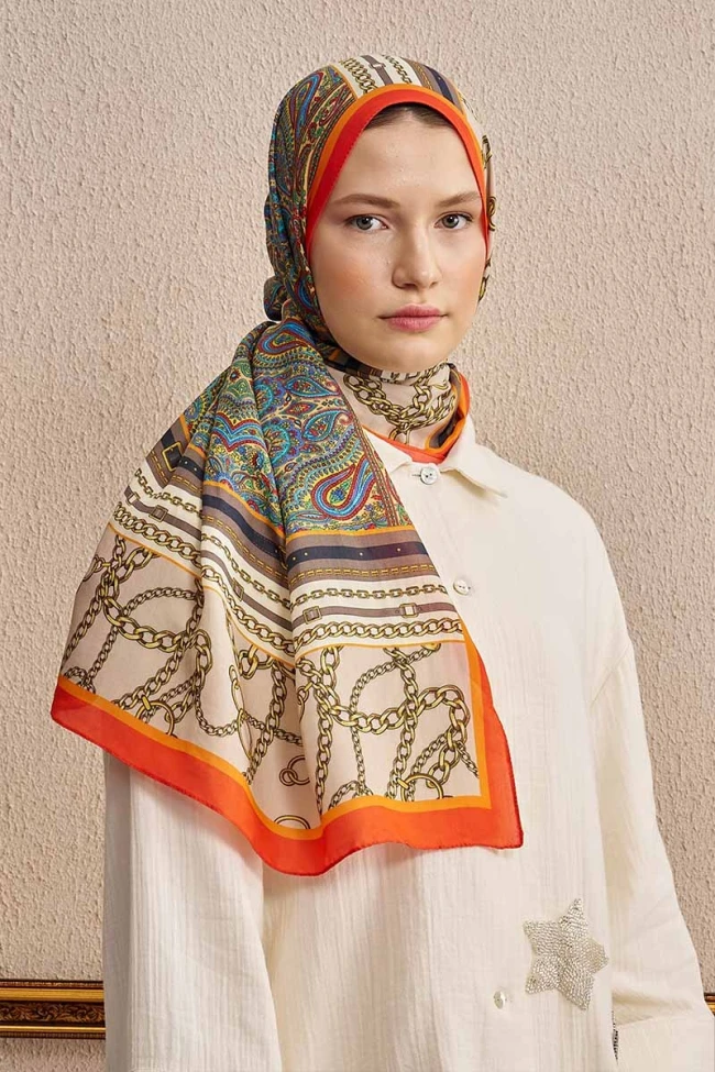 Turuncu ED Scarf Celebrity Lustre Şal
