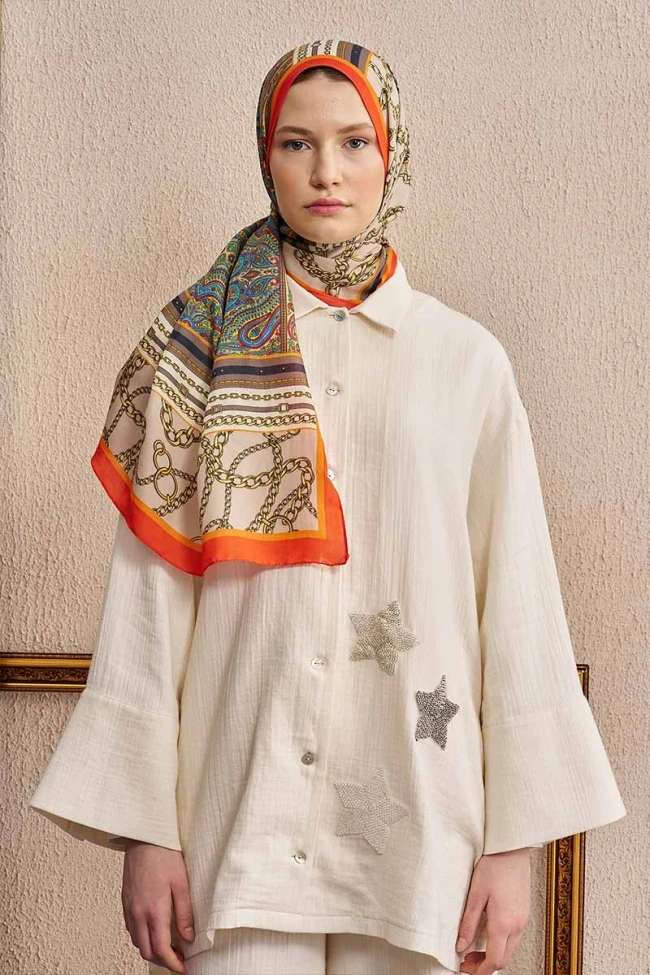Turuncu ED Scarf Celebrity Lustre Şal