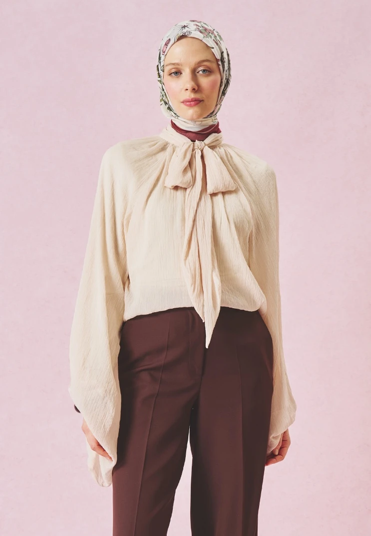 Vintage Rose Fresh Scarfs Once Upon A Love Desen Floş Viskon Eşarp