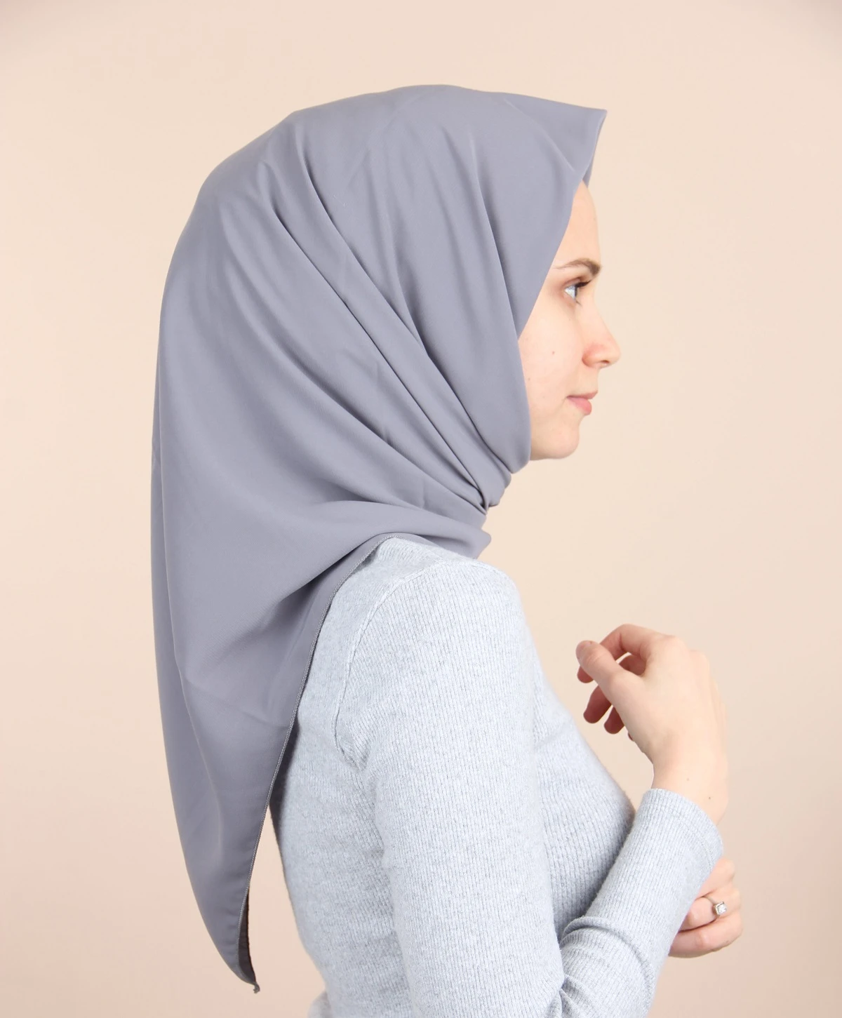 GRİ Sima Medine İpeği Eşarp