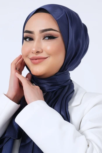 Morcivert Harem Scarf Kristal Saten Şal
