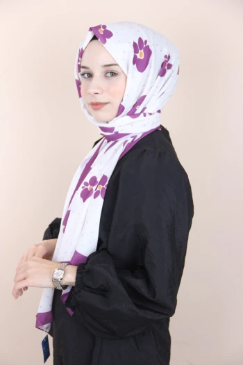 MÜRDÜM Balse Benek Desen Pamuklu Şal