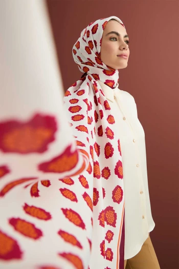 Red İmannoor Mozaik Leopar Viskon Şal 241-3019