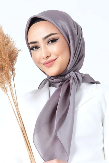 Füme Harem Scarf Kristal Saten Eşarp