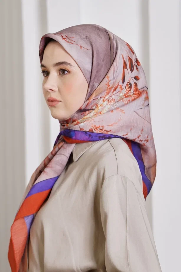 BORDO Loryan Scarf Diamond Flor Eşarp