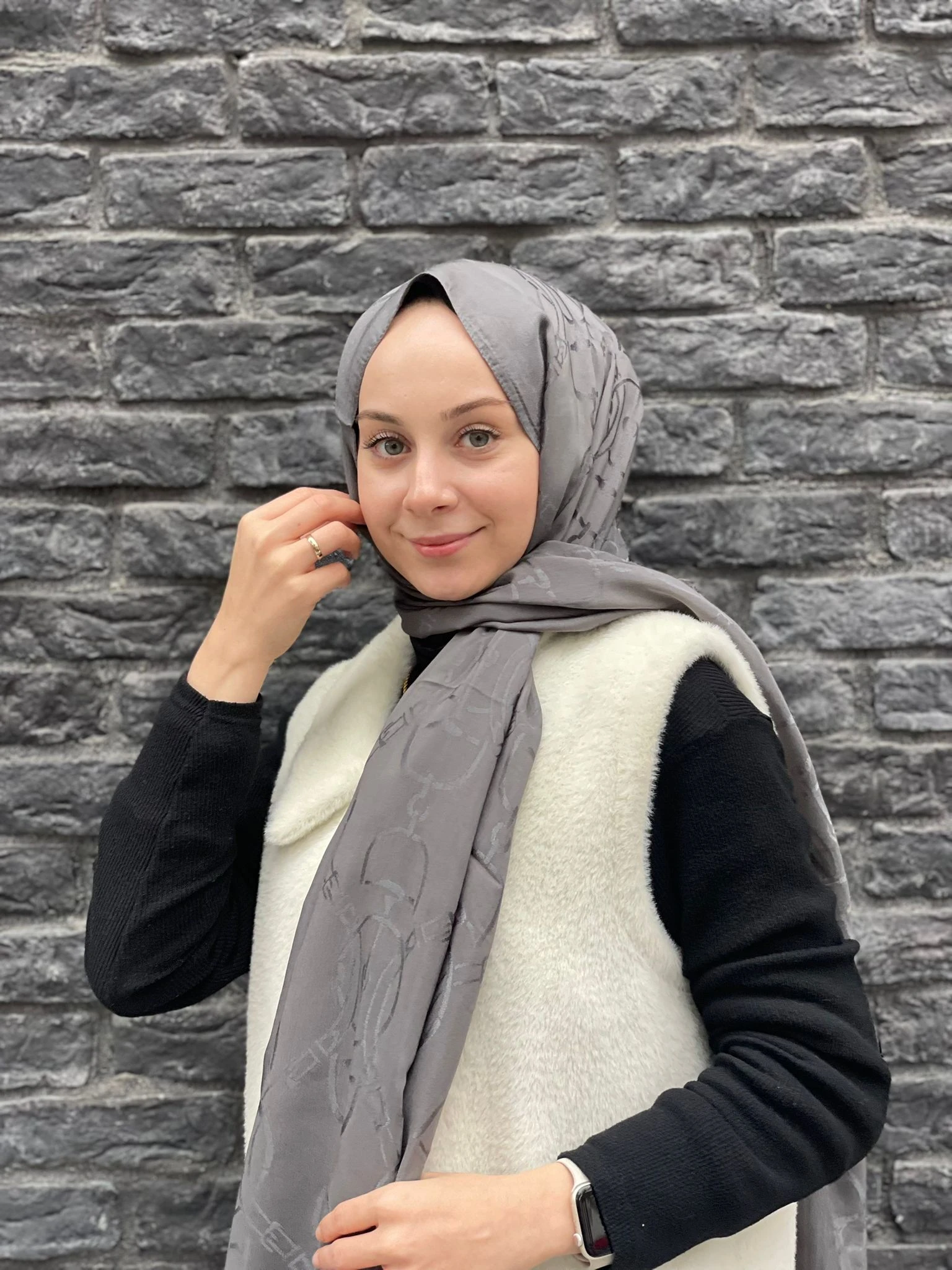 Antrasit Harem Scarf Maria Şal