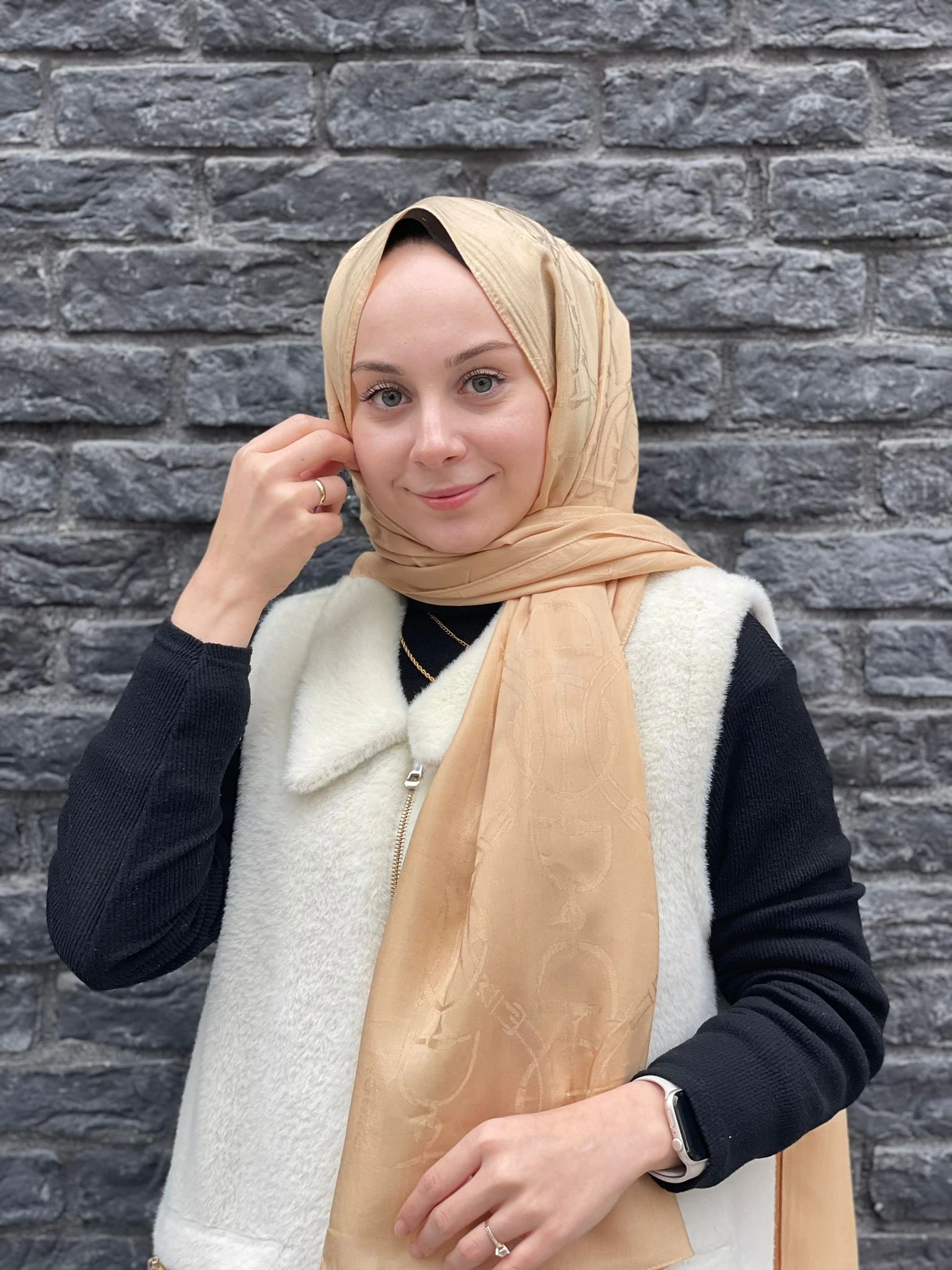 Koyu Bej Harem Scarf Maria Şal