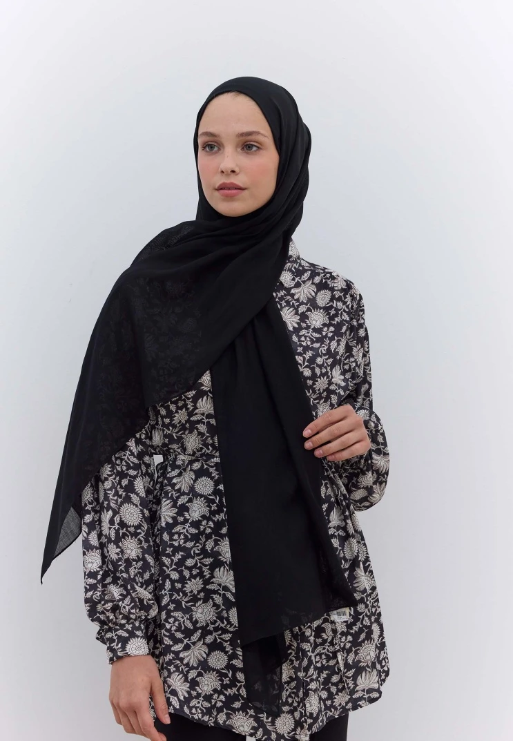 SİYAH Fresh Scarfs Rami Viskon Şal