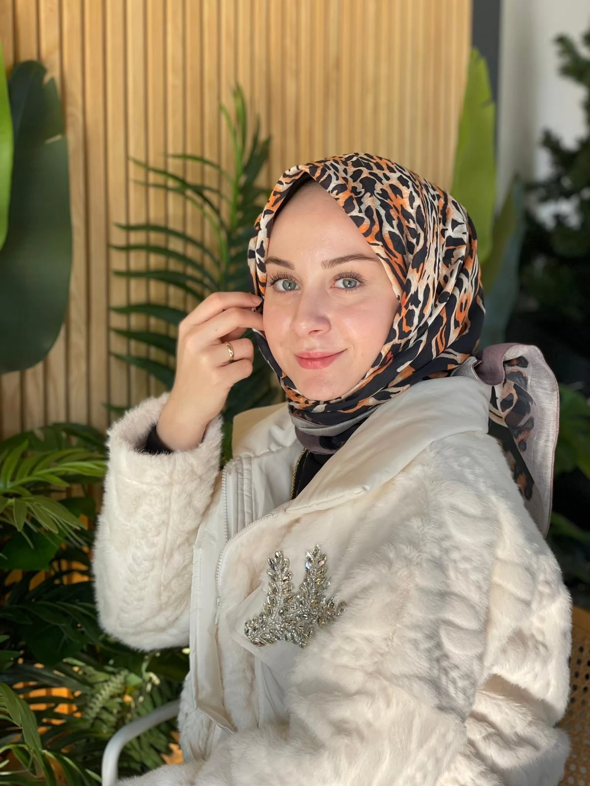 Vizon Loryan Scarf Diamond Leopar Eşarp