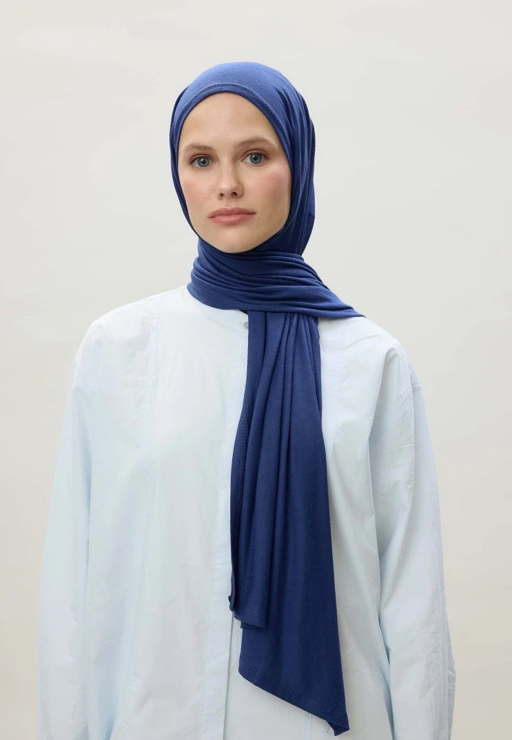 Koyu Mavi Fresh Scarfs Penye Şal