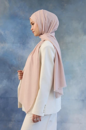 Soft Pudra İpekhan Pamuk Jakar Şal 8008