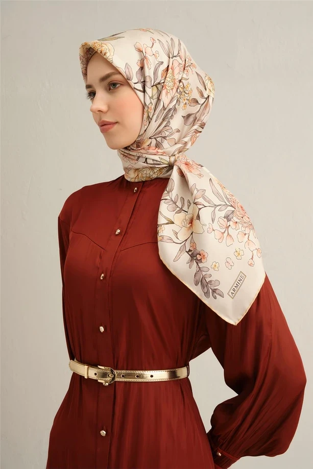 02 Armine Twill İpek Eşarp 9347D