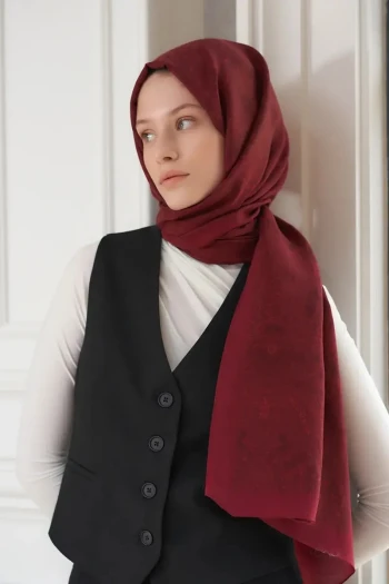 BORDO ED Scarf Heritage Saye Desen Şal