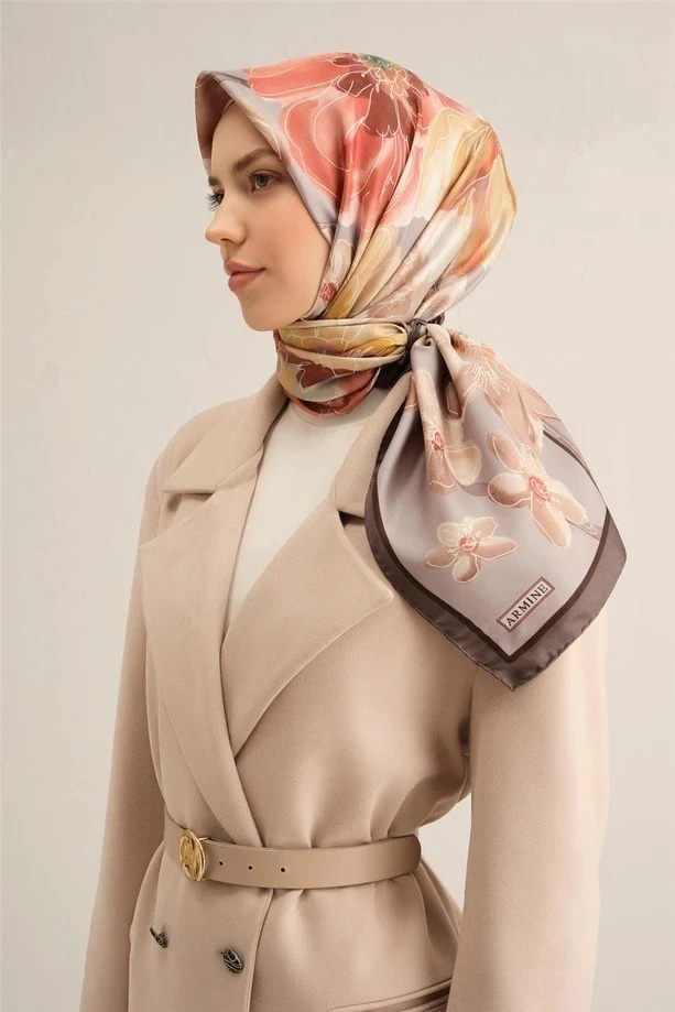 34 Armine Twill İpek Eşarp 9318D