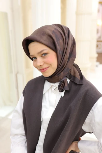 ACI KAHVE Silk Home Shiny Eşarp