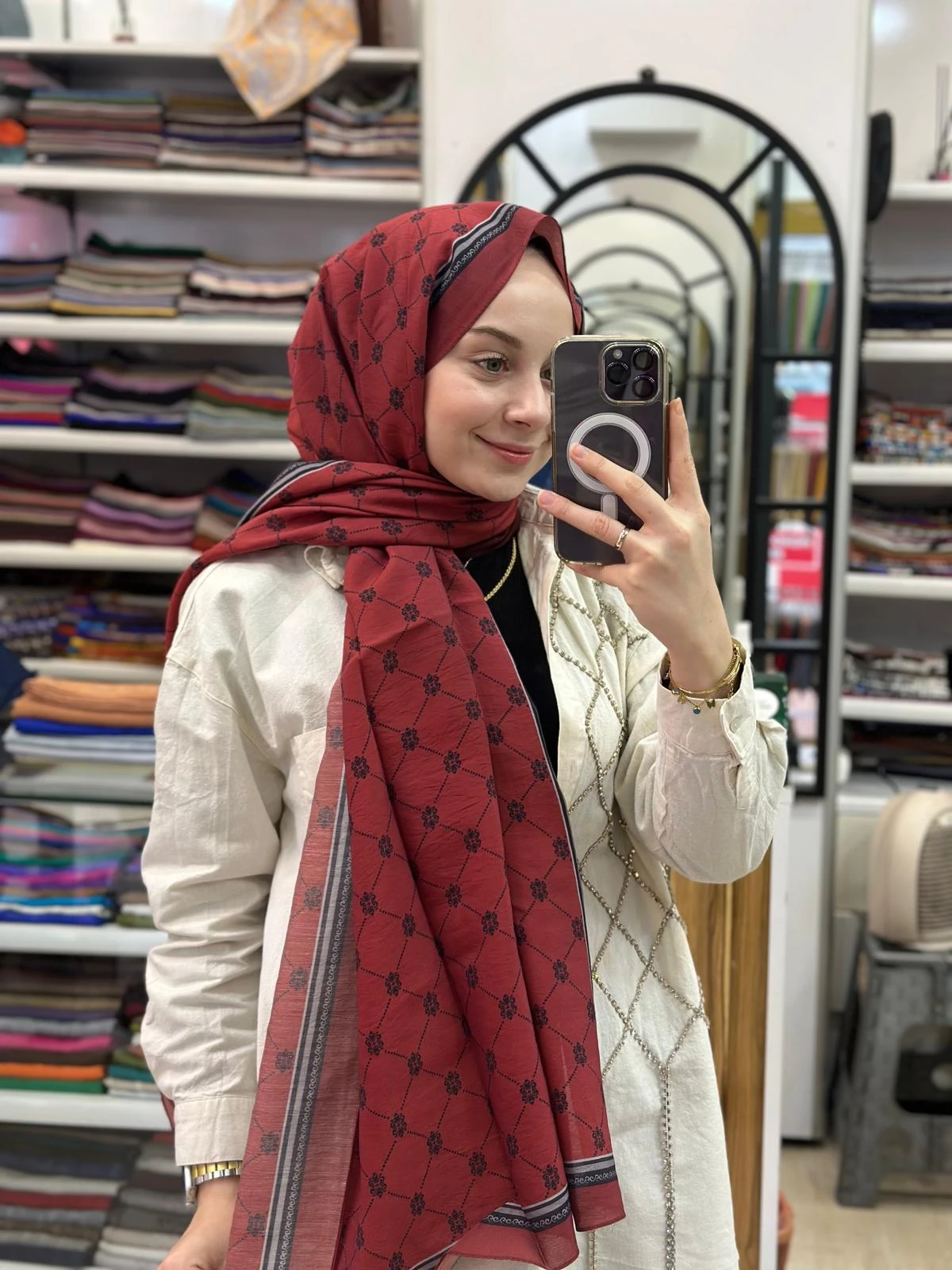 BORDO Loryan Scarf Diamond Pieno Şal