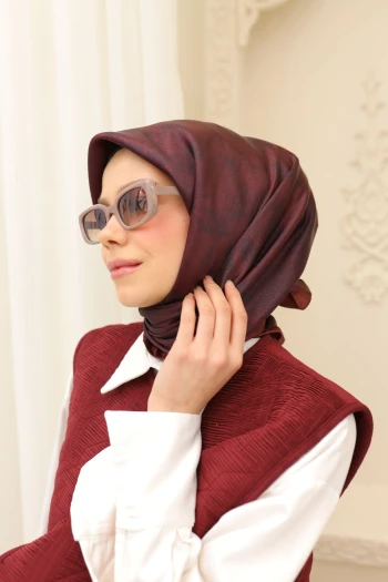 BORDO Silk Home Shiny Eşarp