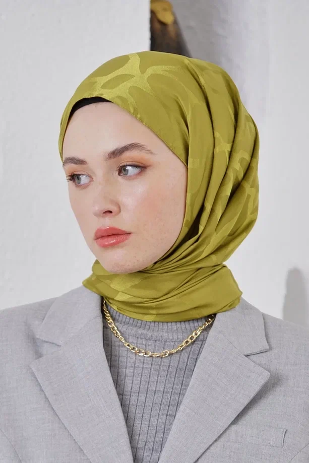 Fıstık Yeşili Loryan Scarf Jakar Stone Şal