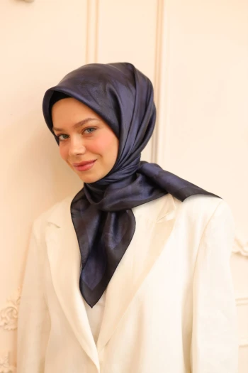 LACİVERT Silk Home Shiny Eşarp