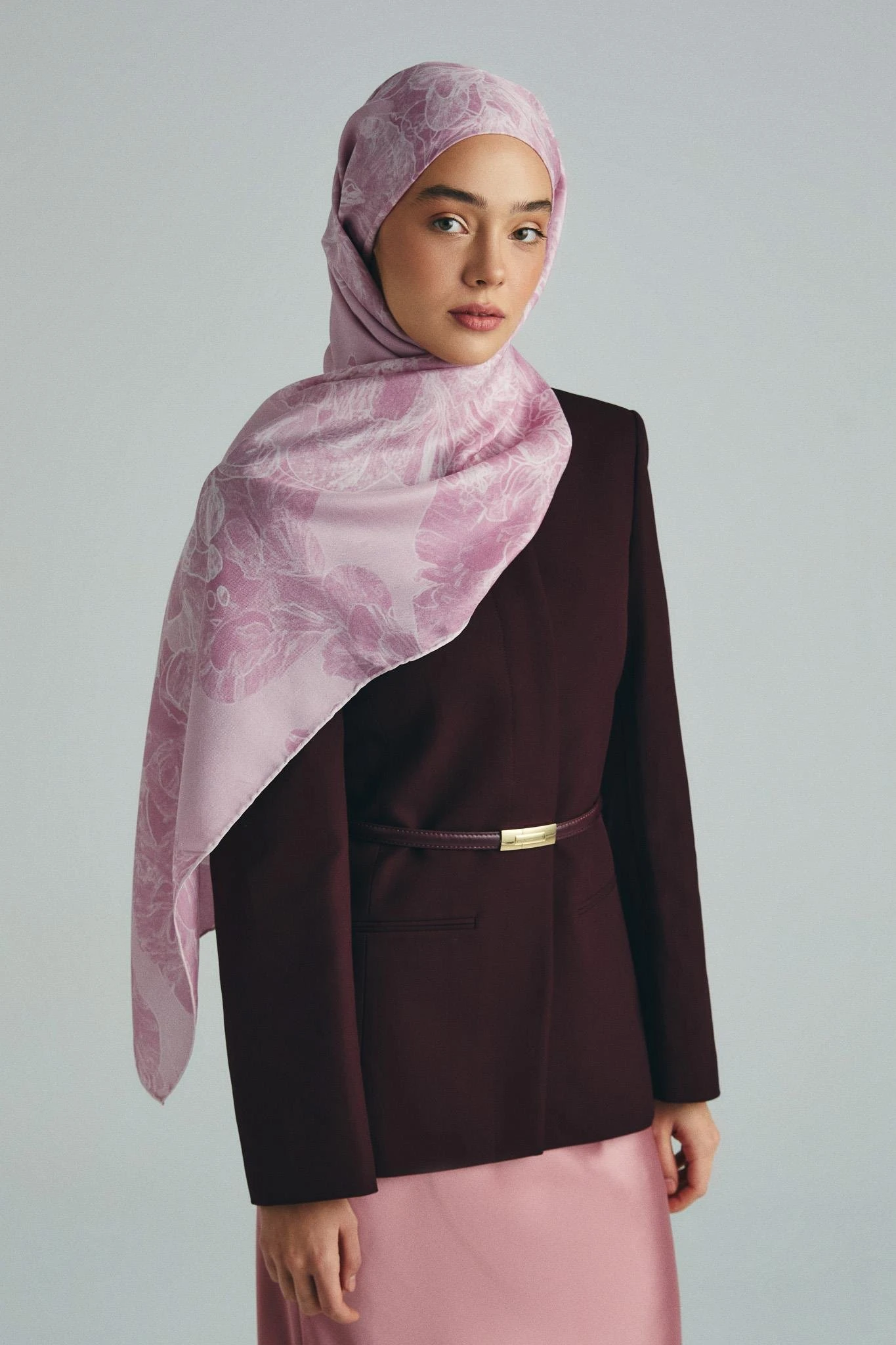 Pembe Maisa Kehribar Pamuk İpek Şal