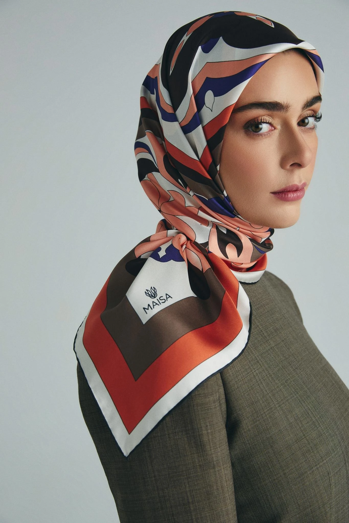 Pembe Maisa Sara Twill İpek Eşarp