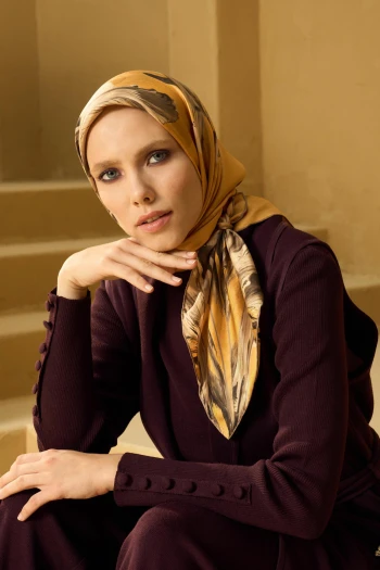 Safran Maisa Zer Twill İpek Eşarp